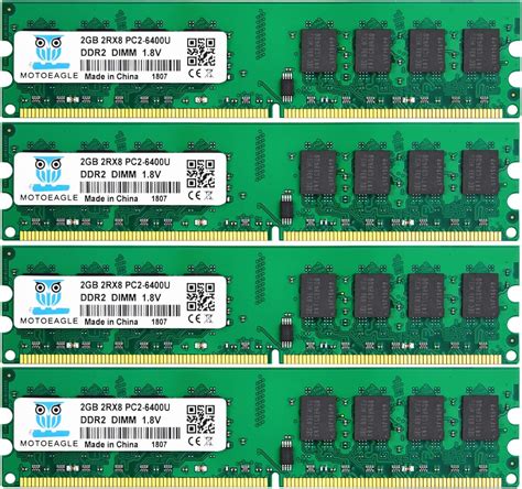 pc26400|PC2 6400 DDR2 800MHz UDIMM RAM 8GB Kit (2GBX4) 2Rx8 .